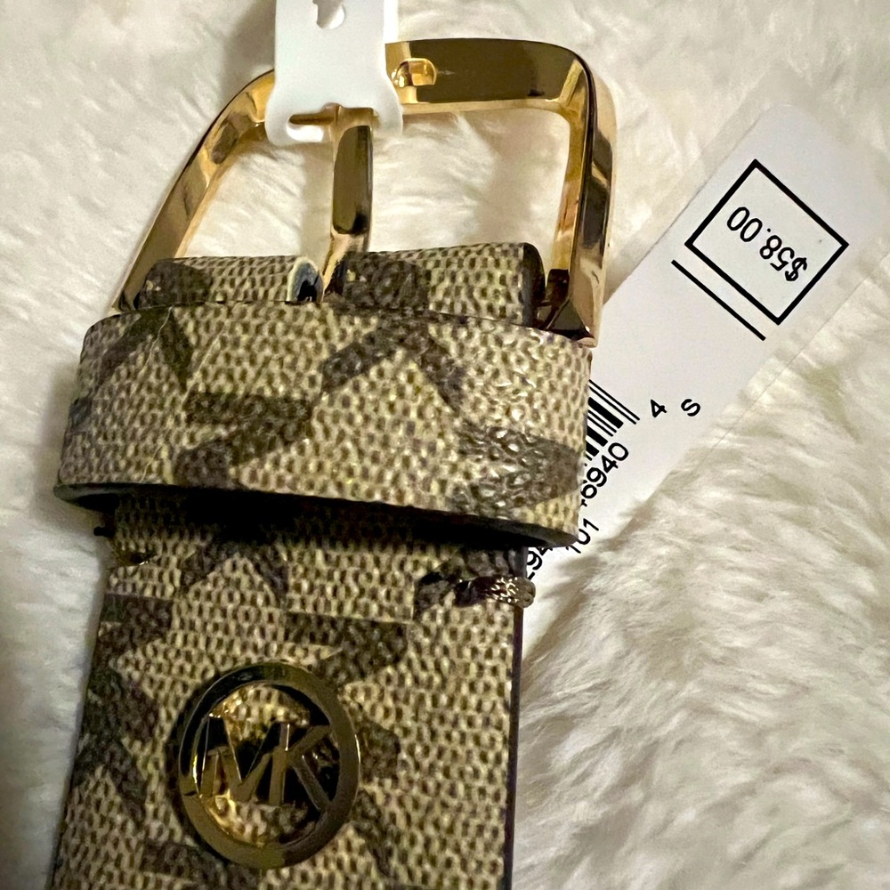 Michael kors belt tan and gold Small womens